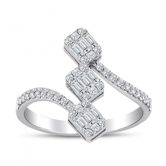 Пръстен бяло злато с Диаманти 0.65 карата